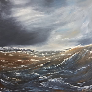 Atlantic Ocean Crossing – Sea Art Gallery – Painting By Cowfold West Sussex Artist Carole Skinner-Rupniak From Lewes