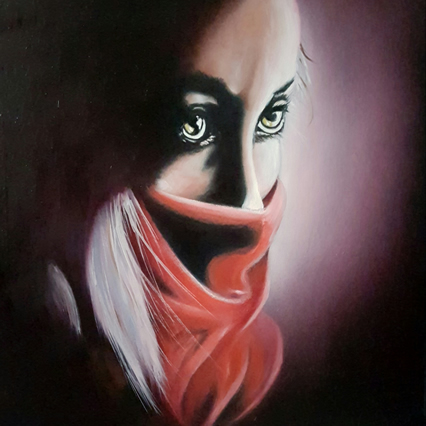 Serenity – Portrait Of Woman – Fair Hair – In Shadow – Oil Painting By Billingshurst West Sussex Artist Keith Coomber