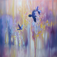 Animal & Bird Paintings – Crow Painting by East Sussex Artist Gill Bustamante