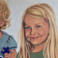 Martha and Alice – Marigold Plunkett – Sussex Artist – Portraits in Oil