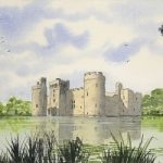 Bodiam Castle (National Trust), East Sussex – Watercolour – East Sussex Artist Dave Styles – Sussex Artists Gallery