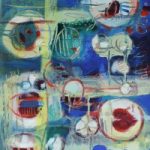 Contemporary Art – Coming Up For Air – West Sussex Artist – Emma Cooper – Acrylic and Mixed Media on Canvas – Sussex Artists Gallery