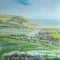 Cuckmere Haven from Frog Firle Farm – East Sussex – Juliet Murray – Sussex Artist Gallery – Pastel Landscape Artist