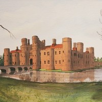 Herstmonceux Castle, Near Hailsham, East Sussex – Watercolour – East Sussex Artist Dave Styles – Sussex Artists Gallery