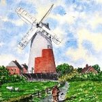 Polegate Windmill, East Sussex – Watercolour – East Sussex Artist Dave Styles – Sussex Artists Gallery