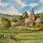 St Andrews Church Alfriston, East Sussex – Watercolour – East Sussex Artist Dave Styles – Sussex Artists Gallery