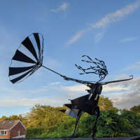 Girl with Umbrella Painted Steel Sculpture - Pulborough Sculptor Artist Željko Ivanković