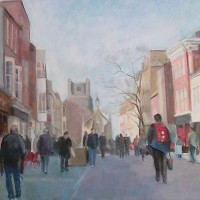 Chichester - Busy Street - Margaret Harvey - West Sussex Art Gallery