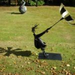 Garden Sculpture – Girl with umbrella in the wind – Pulborough West Sussex Sculptor and Artist Jericho