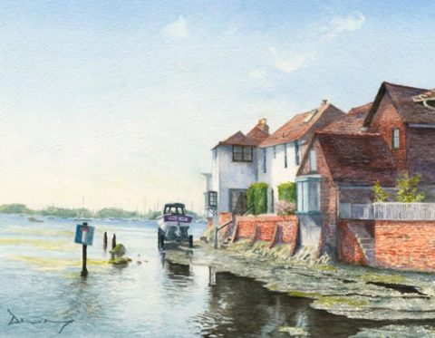 Bosham Harbour – West Sussex – Painting by Surrey Artist David Drury  Sussex Artists