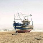 Cold Morning in Hastings Sussex – Boat on Beach Painting – Surrey Artist Noël Haring