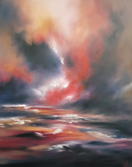 storm at sea painting by billingshurst west sussex artist keith coomber