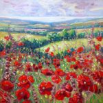 Summer Poppies – Sussex Meadow – Landscape Artist Gill Bustamante