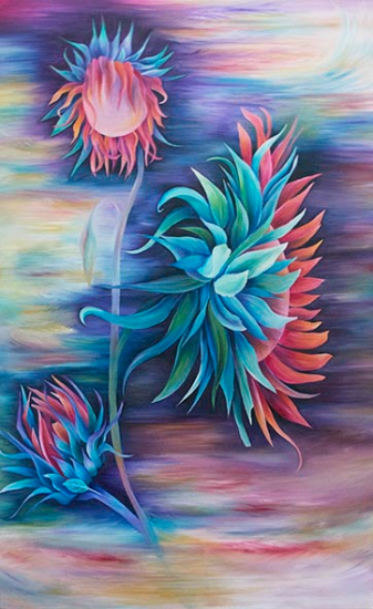 Sunflowers Oil Painting - West Sussex Artist Claire Harrison