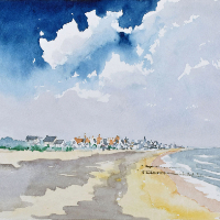 Pevensey Bay, East Sussex – Watercolour by Doug Myers – Surrey Artist