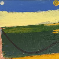 Equinox Moon and Sun Landscape Painting – Modern Art – Crawley West Sussex Artist Tom Glynn