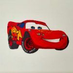 Car – Lightning McQueen – Originals –  various sizes framed or unframed  –  Hailsham, East Sussex Artist Andy Tardif