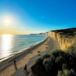 Birling Gap Sunset – Art Prints of Beauty Spot  – Grassy Cliffs and Beach House – Seaford East Sussex