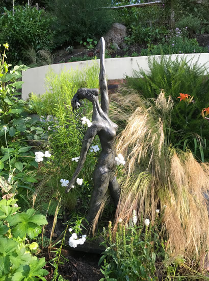 Garden Bronze Sculpture - The Tall Lady - Contemporary Sussex Sculptor Steve Bicknell