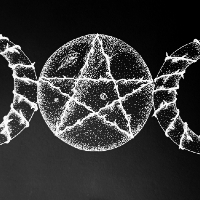 Moon Pentagram – Cosmic Art – Battle East Sussex Punk Artist Frankie Lüschitz