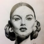Beautiful Woman Graphite Pencil Portrait Art – Vintage – Portrait Artist Lizzy Montague