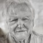 Portrait Sir David Attenborough – Graphite Pencil Drawing – Horsham Artist Lizzy Montague