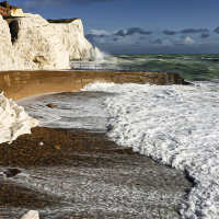 Splash Point Waves Art Print – Shingle Beach and Cliffs – Seaford East Sussex