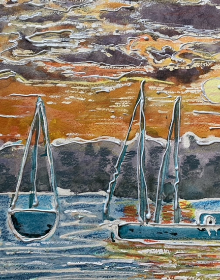 2 Yachts - St Leonards on Sea East Sussex Coastal Artist Sheila Martin - Painting Sold