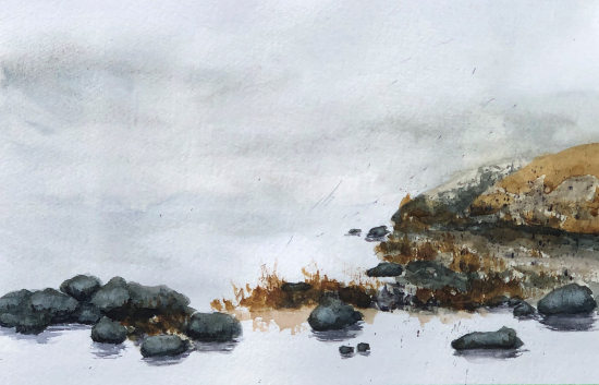 Borrowdale Cumbria - Rocks and Water - Sprinkling Tarn - Modern Artist APWP Borrowdale