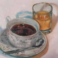 Coffee and OJ – Still Life Painting by West Sussex Artist Sheri Gee