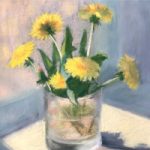 Dandelions in Glass – Still Life Painting – Bromley Art Society member Nellie Katchinska