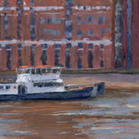 Reflections from the South Bank – Oil Painting –  Sussex Artist Sheri Gee