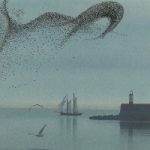 Sail Boat Gallant returning to Newhaven – Bird Formation Above – East Sussex -South Coast Artist Dawnie Thompson