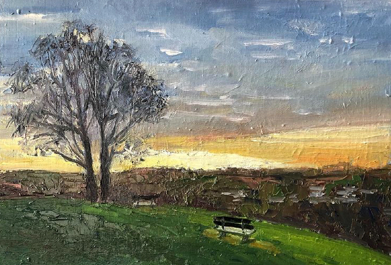 View from the Hill - Oil Painting - Shortlands Bromley Kent Artist Nellie Katchinska