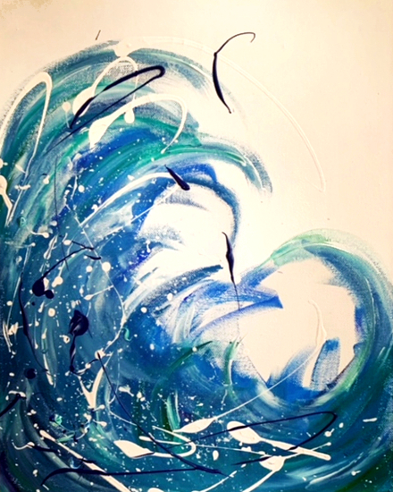 Wave 1 Acrylic Art Eastbourne East Sussex Contemporary Abstract Artist Fiona Miller