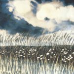 Pevensey Levels – Painting in Ink and Bleach by Eastbourne Artist Samantha Tuffnell
