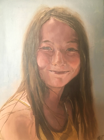 Portrait of Young Girl by Worthing West Sussex Portraiture Artist Hazel Crawford