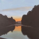 Sunrise over Richmond Park from Twickenham Embankment – Landscape Painting – Brighton, East Sussex Artist Stephen Jowitt