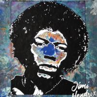Jimi Hendrix – Guitarist and Singer – Acrylic Portrait by Brighton, East Sussex Artist Tanya West