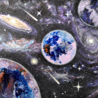 Space – Cosmos – Fluid Art – Brighton, East Sussex Artist Tanya West