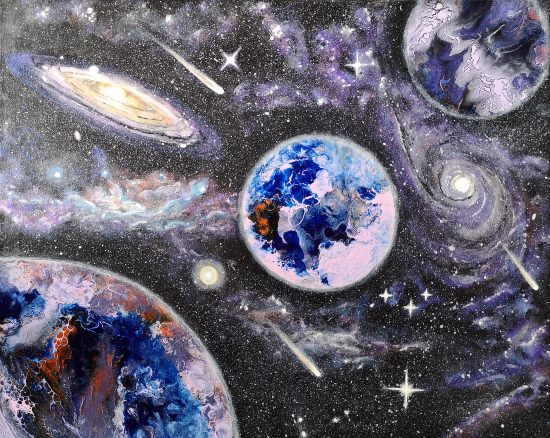 Space - Cosmos - Fluid Art - Brighton, East Sussex Artist Tanya West