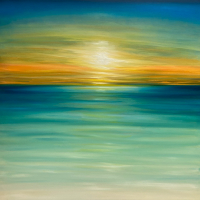 Abstract Seascape Painting - Streaming In On Sunlight - Hastings East Sussex Professional Artist Julia Everett