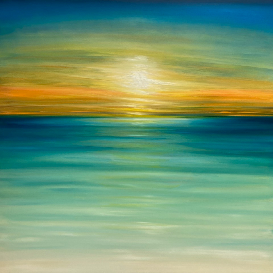 Abstract Seascape - Streaming In On Sunlight - Hastings East Sussex Professional Artist Julia Everett
