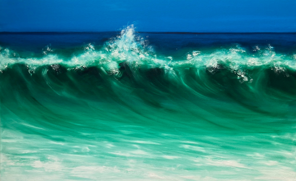 Breaking Waves - Coastal Art - Professional South Coast Artist in Oils, Julia Everett