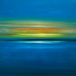 Sunlight Chasing Colours – Abstract Oil Seascape by Hastings East Sussex Professional Artist Julia Everett