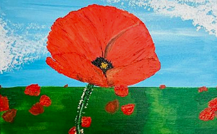 Remembrance Poppy Cards and Painting - Lewes East Sussex Acrylics Artist Emily Geering