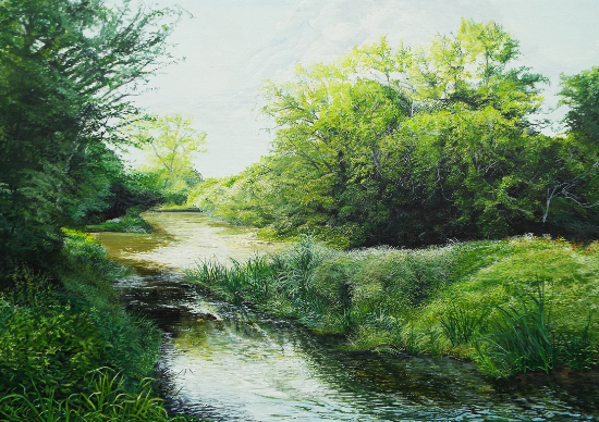 River Days - Acrylic Painting by East Sussex Landscape Artist Darren Slater