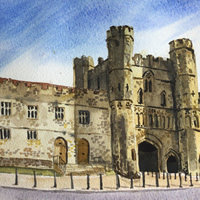 Battle Abbey East Sussex – Watercolour – Commissioned Artwork – Sharon Bruce