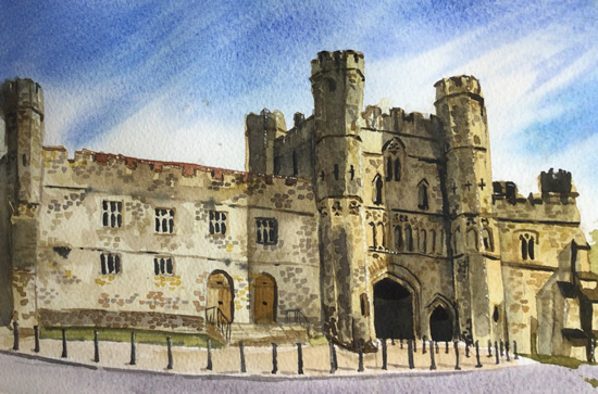 Battle Abbey East Sussex - Watercolour - Commissioned Artwork - Sharon Bruce