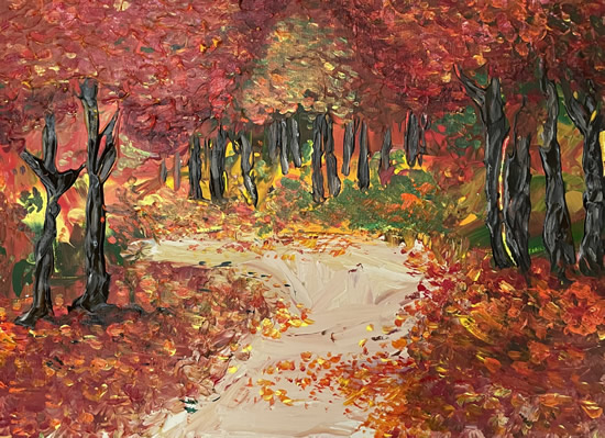 Autumn Chaos - Crowborough East Sussex Artist Yulia Francis - Seasonal Painting